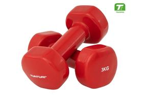 Tunturi Vinyl Dumbbells 3.0kg, Red, Pair