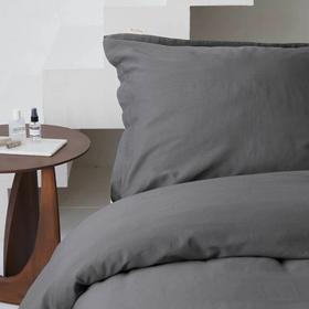 Walra dekbedovertrek Vintage Satin antraciet 140x220cm